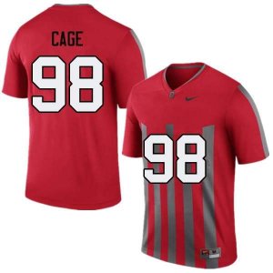 NCAA Ohio State Buckeyes Men's #98 Jerron Cage Throwback Nike Football College Jersey GCV3345MQ